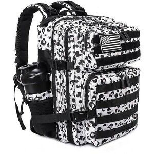 Womens Leopard Print Tactical Backpack American Flag Patch NWOT